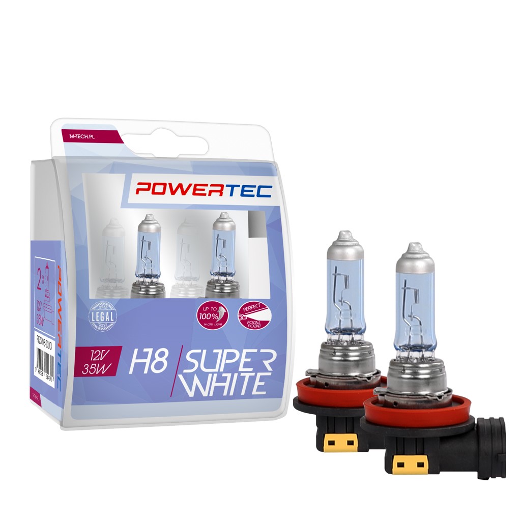 Mtech Powertec SuperWhite H8 lampen 12V DUO