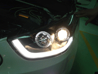 Headlights DRL-Look Hyundai ix35 2010- black