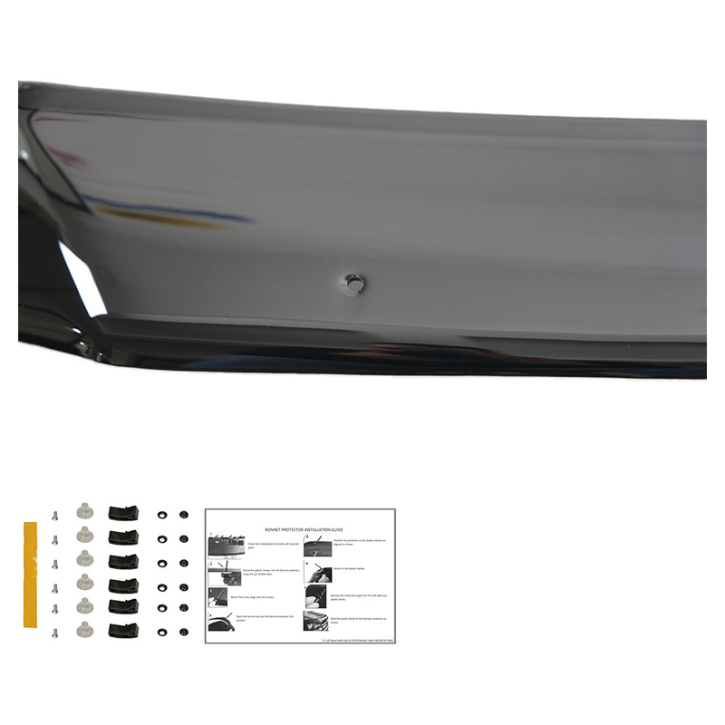 Motorkapbeschermer (steenslagcover)  Ford Transit Custom MK1 2012-2018 - Glanzend zwart