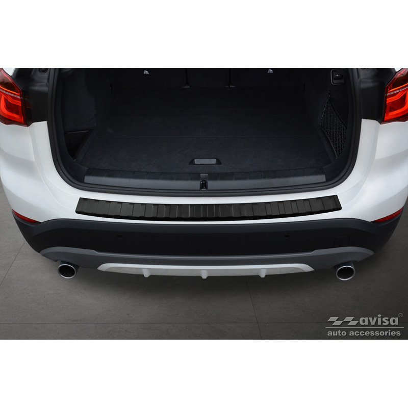 Matzwart RVS Achterbumperprotector  BMW X1 (F48) 2015-2022 'Ribs'