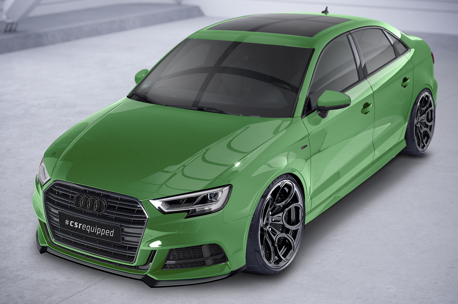 Voorspoiler Audi A3 S-Line / S3 8V CSR Glans Zwart
