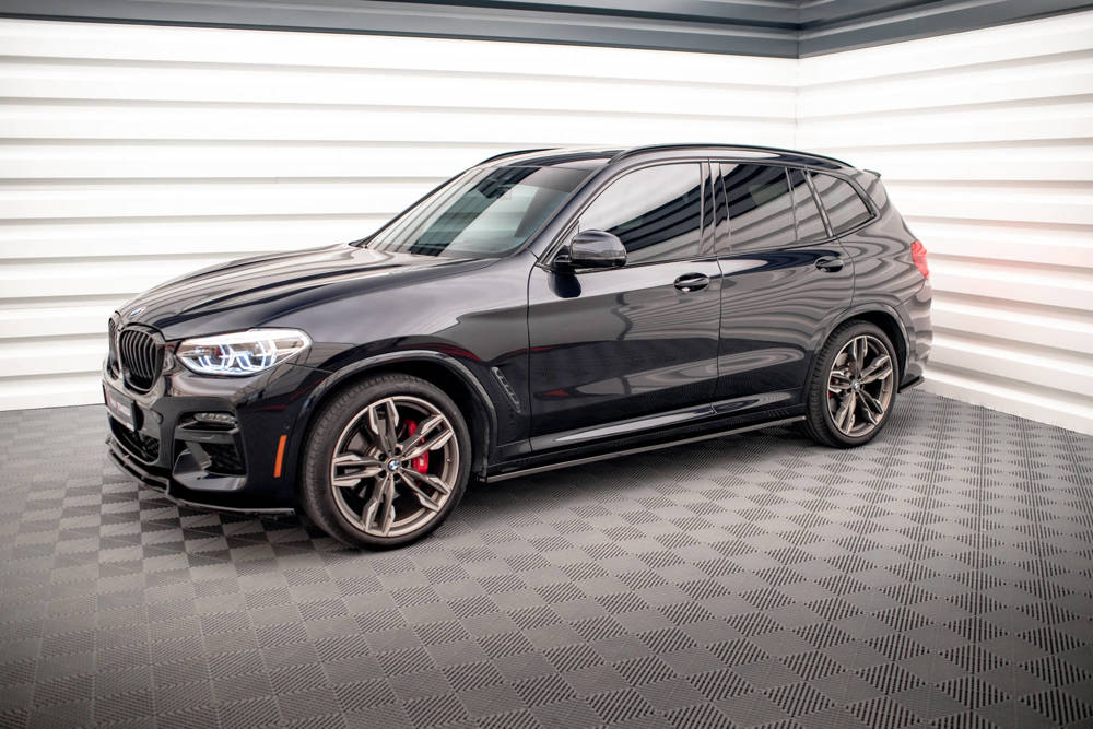 Zijskirts BMW X3 M Pakket / M40D / M40i  G01 Maxton Glans Zwart