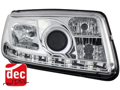 Headlights VW Bora 99-08 Devil Eyes Dlite LED Chrome