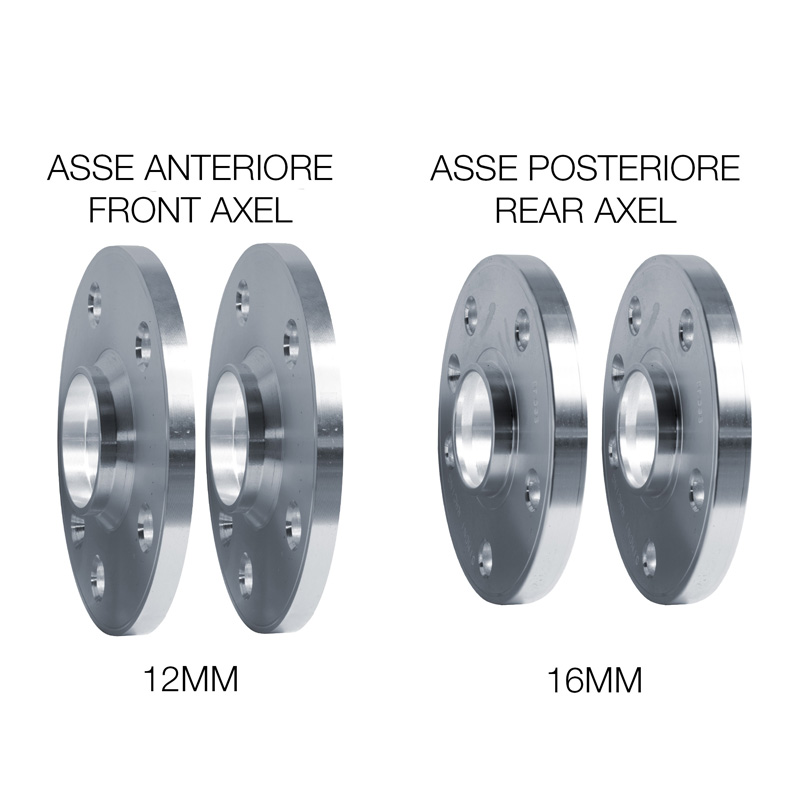 Simoni Racing Aluminium Spoorverbreder Set - 2x12mm(VA) - 2x16mm(AA) (Naaf 58,1mm) inclusief wielbouten -  Abarth, Fiat diversen