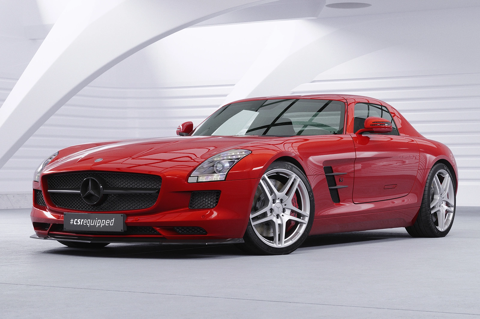 Voorspoiler Mercedes-Benz SLS AMG (197) glans zwart – 2009–06/2014