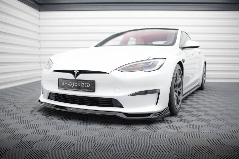 Voorspoiler Tesla Model S Plaid Gloss-Black V2