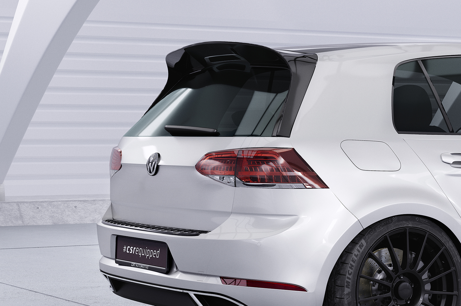Spoiler Volkswagen Golf 7 Clubsport Look CSR Glans Zwart