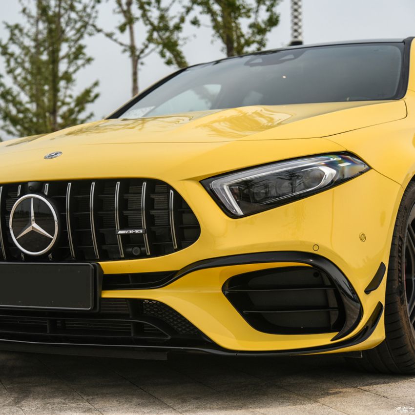Voorspoiler Mercedes A45 A Klasse W177 Aero Pack Glans Zwart