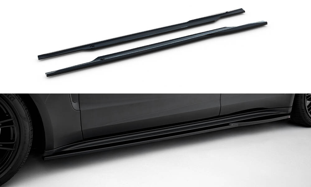 Zijskirts V.2 Porsche Panamera Turbo S E-Hybrid / Panamera E-Hybrid 971 Maxton Glanzend zwart