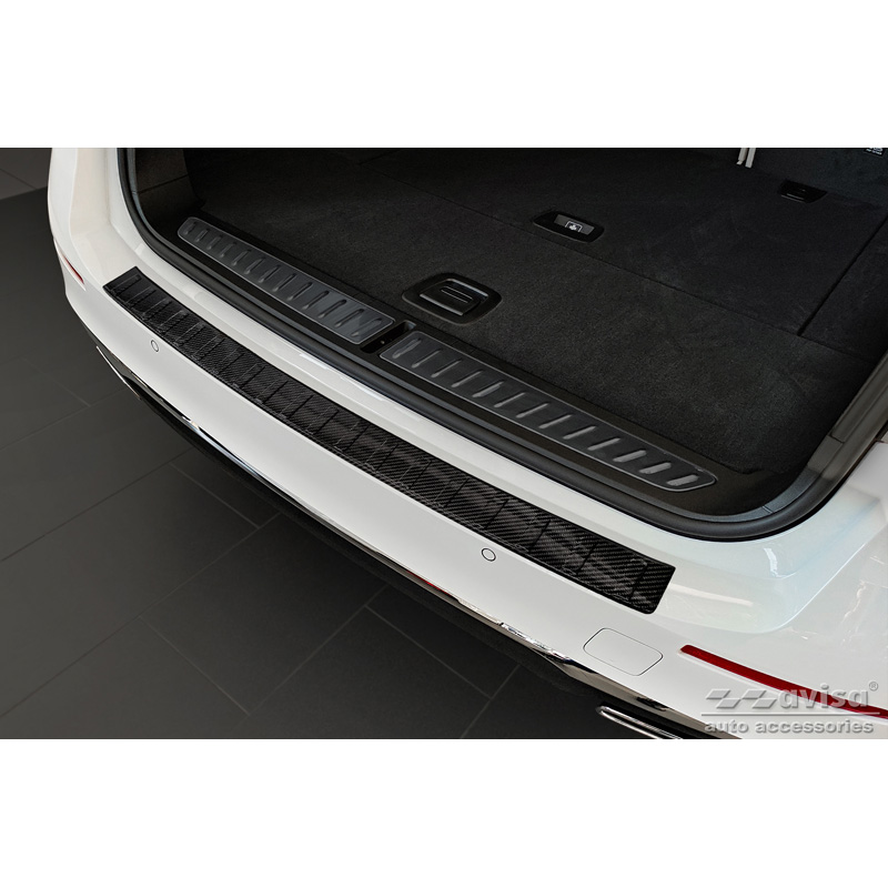 Echt 3D Carbon Achterbumperprotector  BMW 5-Serie Touring G31 FL 2020-2024 'Ribs'