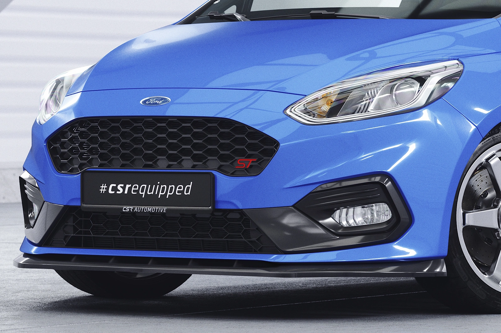 Voorspoiler Ford Fiesta MK8 ST/ST-Line Glans Zwart – 2017–