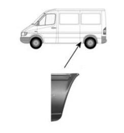 aansluitstuk, 26cm, rechts Mercedes Sprinter, 1995-2006