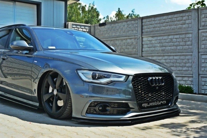 Voorspoiler Audi S6 / A6 S-Line C7 V.1 Glanzend Zwart