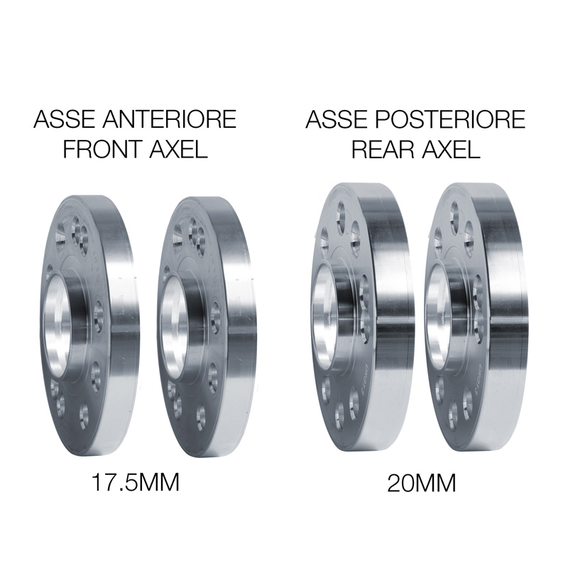 Simoni Racing Aluminium Spoorverbreder Set - 2x17,5mm(VA) - 2x20mm(AA) (Naaf 65,1mm) inclusief wielbouten -  Alfa Romeo diversen
