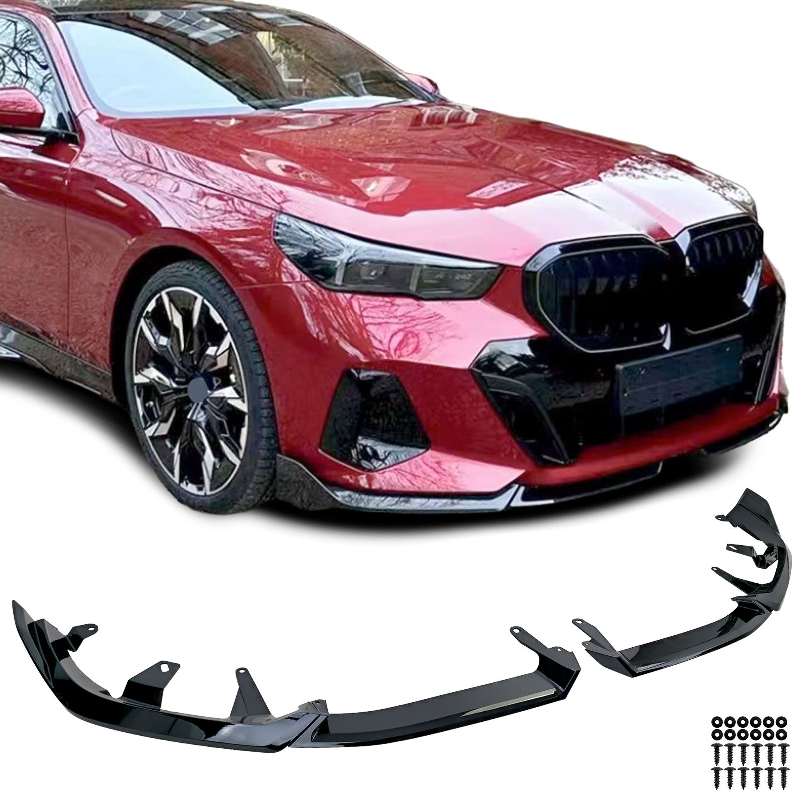 Voorspoiler BMW 5 G60 M-pack Black Knight Design Glans Zwart