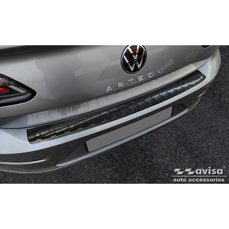 Zwart RVS Achterbumperprotector  Volkswagen Arteon Shooting Brake incl. eHybrid 2020- 'Ribs'