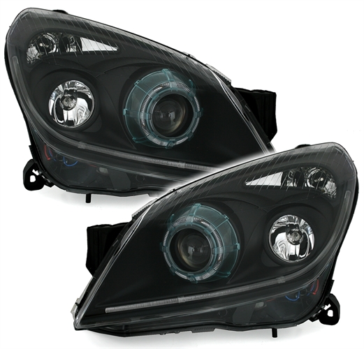 Faros Opel Astra H Dayline Los ojos del Diablo negro