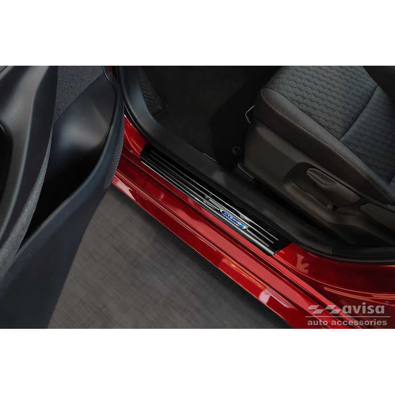 Zwart RVS Instaplijsten  Toyota Yaris 2020- incl. Facelift, excl. GR / Toyota Yaris Cross 2021- / Toyota C-HR II 2023- 'Hybrid' - 4-delig