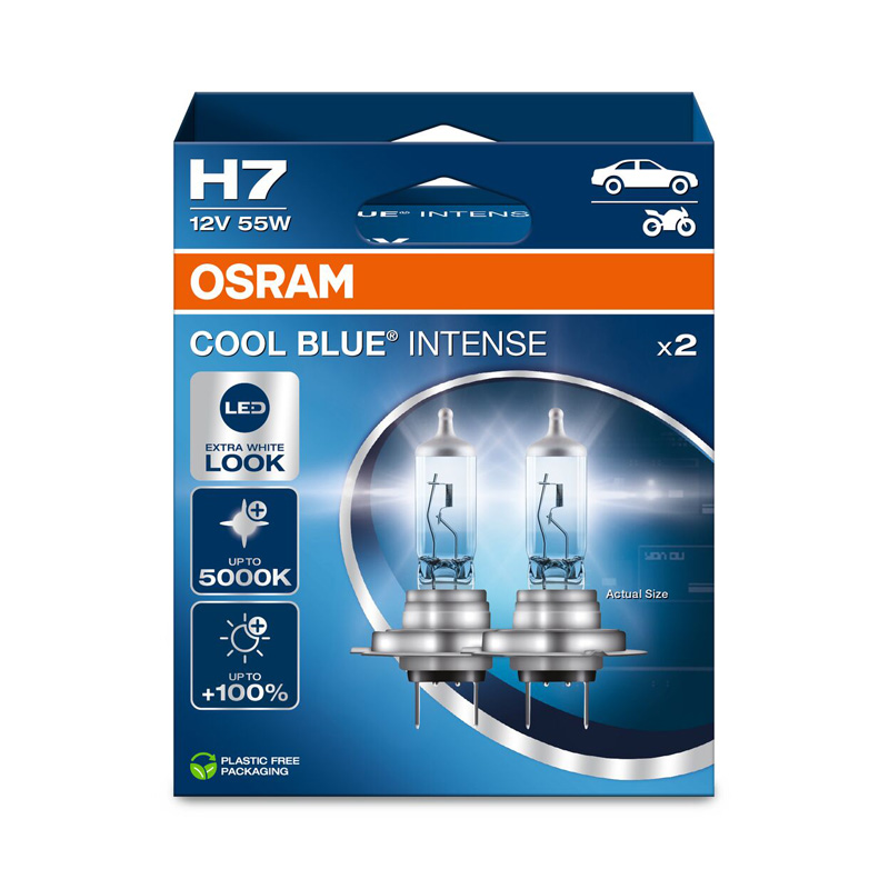 Osram Cool Blue Intense Halogeen lampen - H7 - 12V/55W - set à 2 stuks