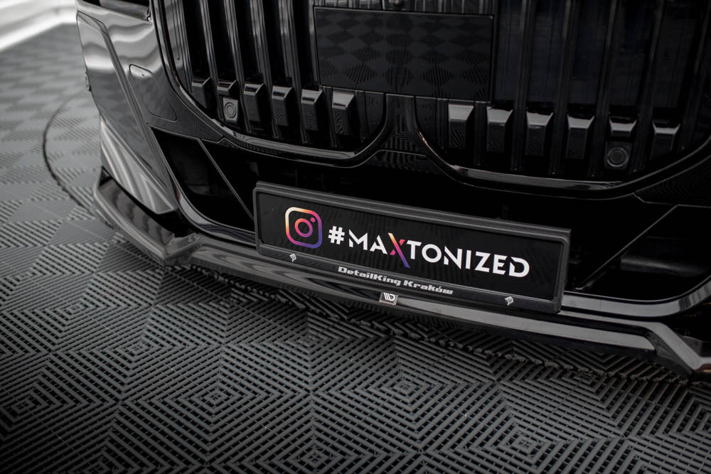 Voorspoiler V.3 BMW 7 Serie G70 M Pakket & M760E Maxton Glans Zwart