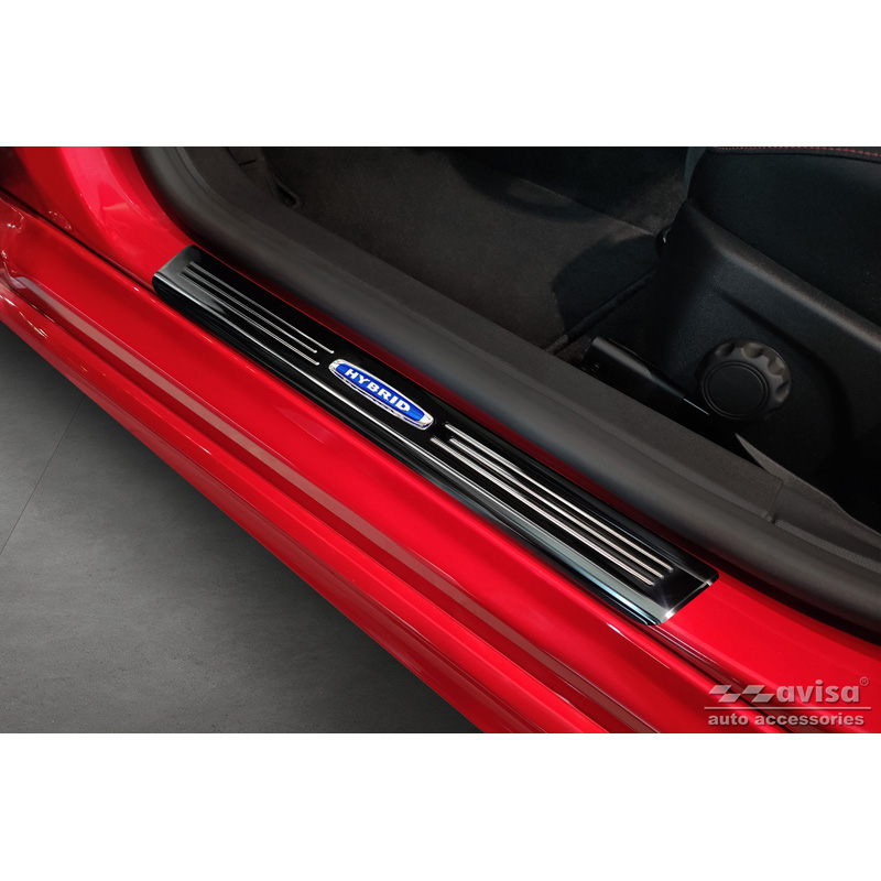 Zwart RVS Instaplijsten  Ford Focus IV excl. ST-Line 2018- 'Hybrid' - 4-delig