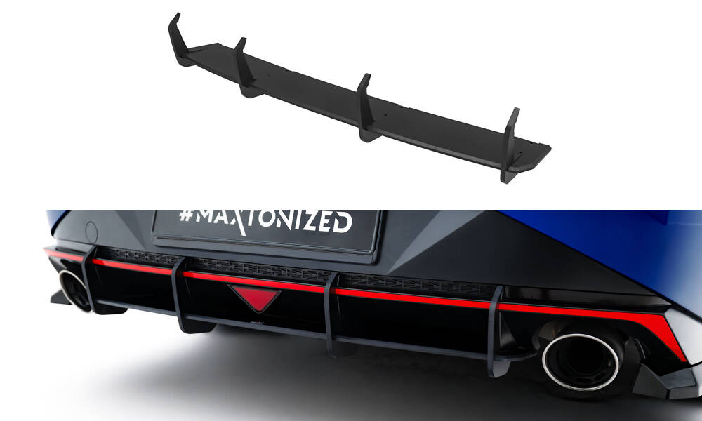 Street Pro Achter Diffuser Hyundai Elantra N MK7 Maxton Glanzend zwart
