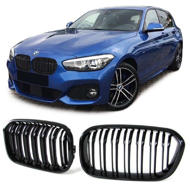 Grill Nieren BMW F20/F21 15-19 Glans Zwart Dubbel Spaak