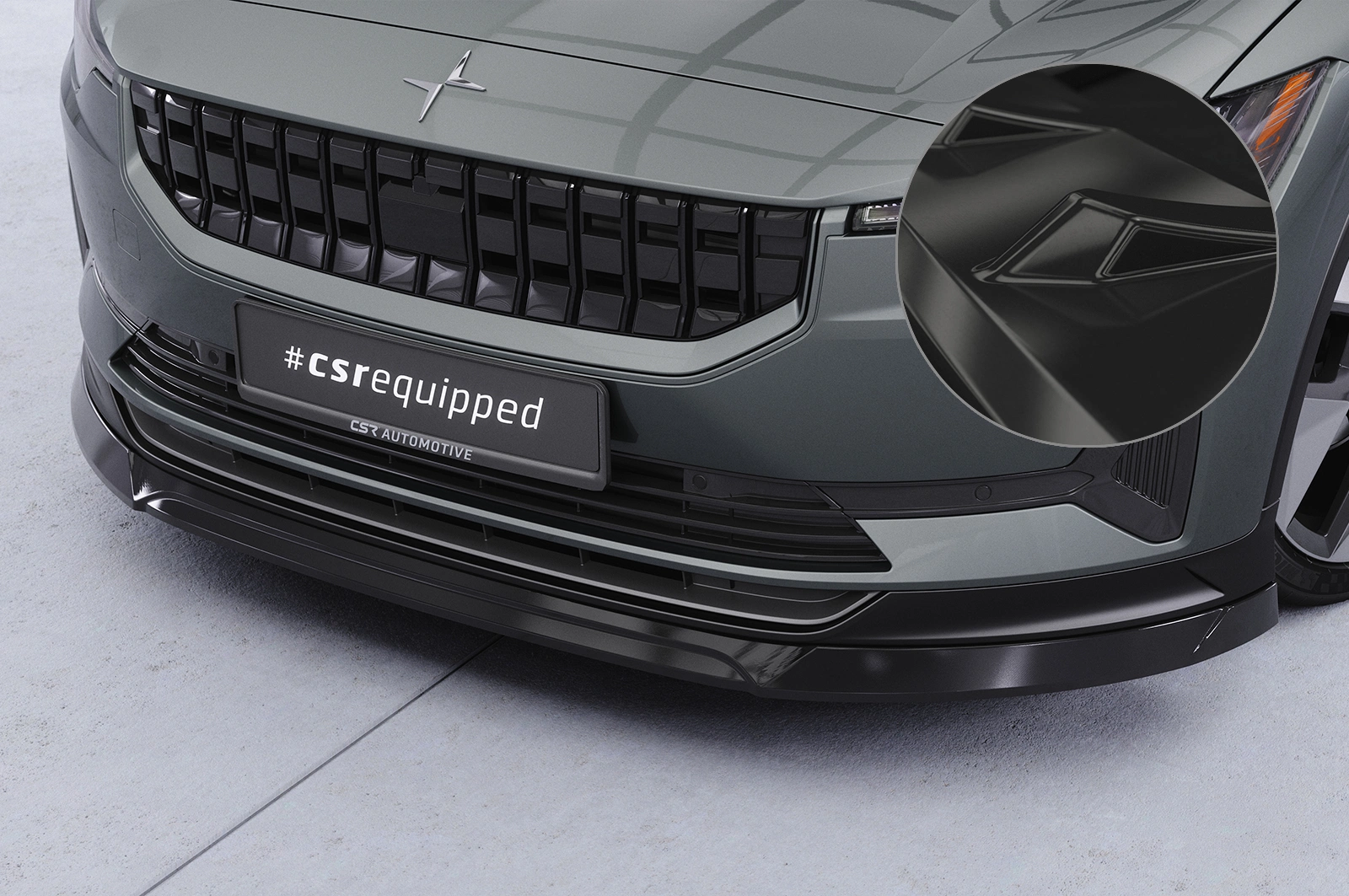 Voorspoiler Polestar 2 glans zwart