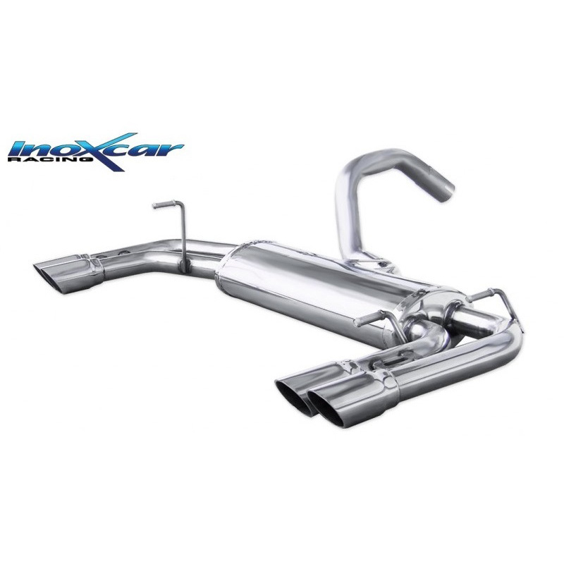 100% RVS Dubbele sportuitlaat  Abarth 695 180pk 2009- 2x60mm Racing