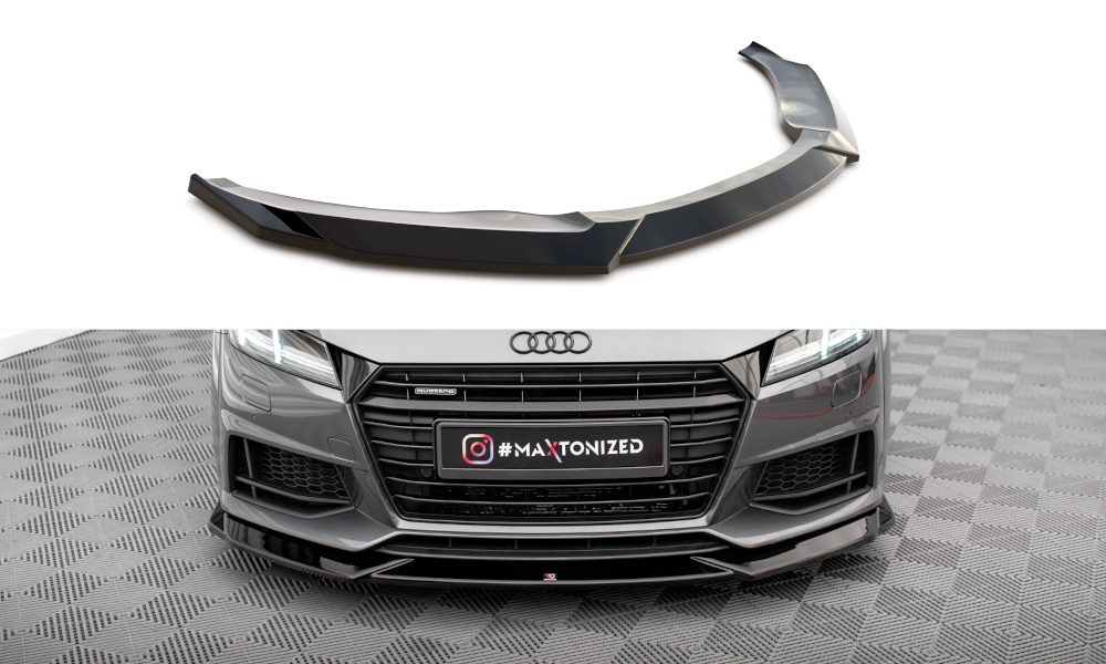 Voorspoiler V.1 Audi TT S-Line / TTS 8S Maxton Glans Zwart