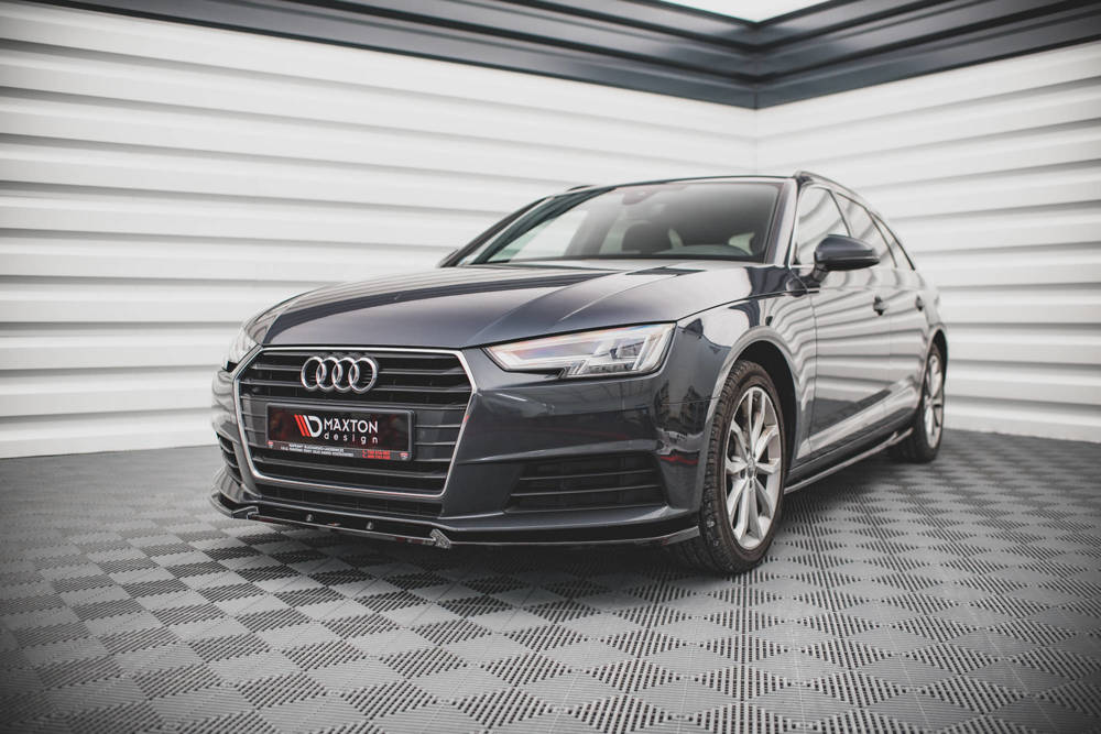 Voorspoiler V.1 Audi A4 B9 Maxton Glans Zwart