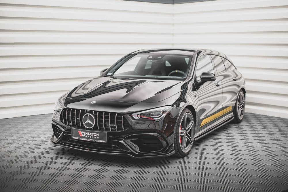 Voorspoiler V.3 Mercedes AMG CLA 45 Aero C118 Maxton Design glans zwart