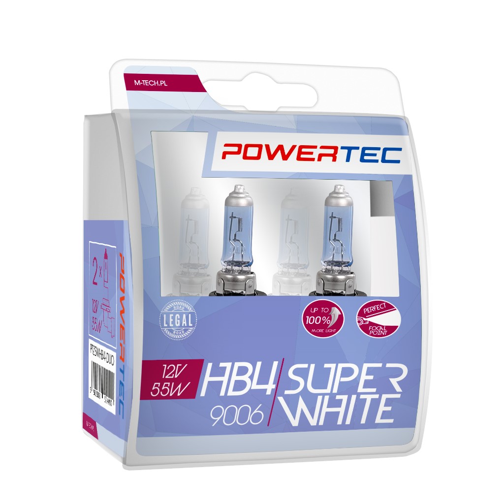Mtech Powertec SuperWhite HB4 lampen 12V DUO