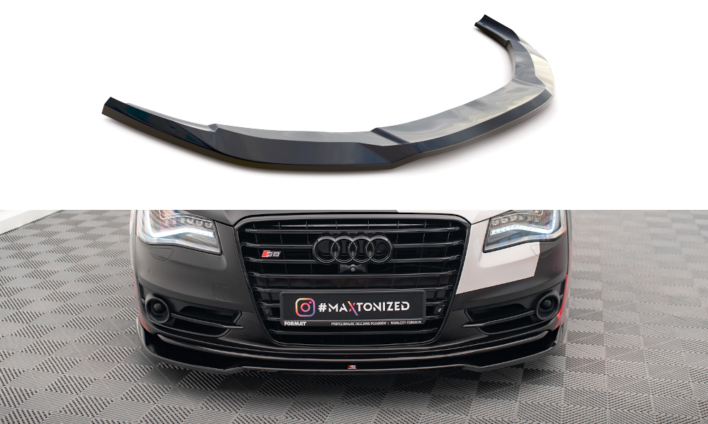 Voorspoiler V.1 Audi S8 D4 Maxton Glans Zwart