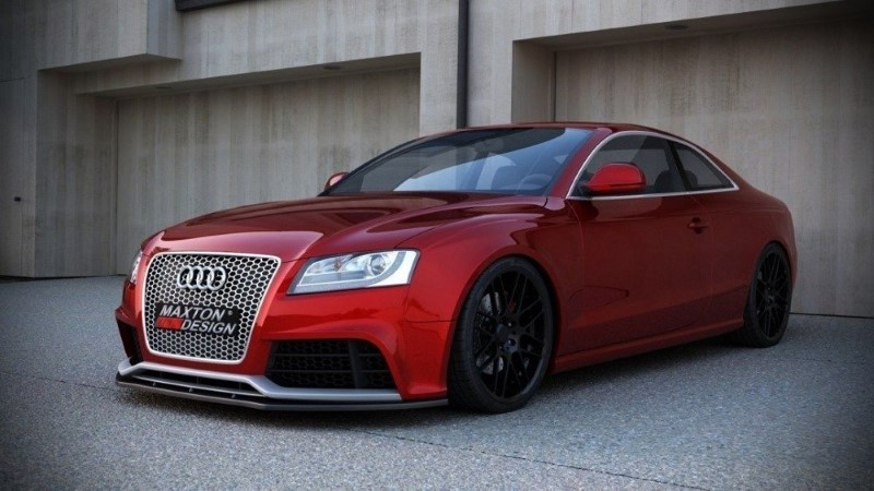Voorspoiler Audi RS5 8T /  8T FL Glanzend Zwart