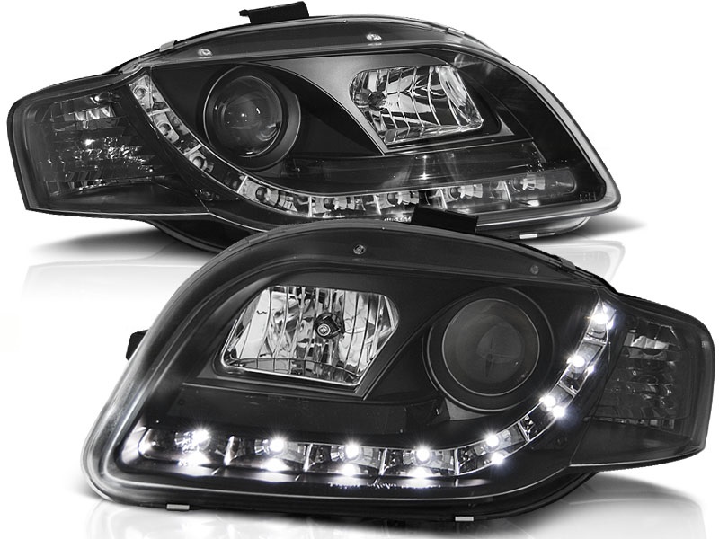 Faros Audi A4 B7 Los ojos del Diablo Dayline negro ELR