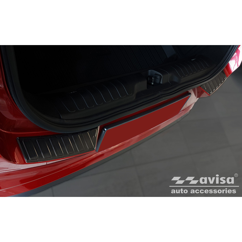 Zwart RVS Achterbumperprotector  Ford Puma 2019- 'Ribs' (2-delig)