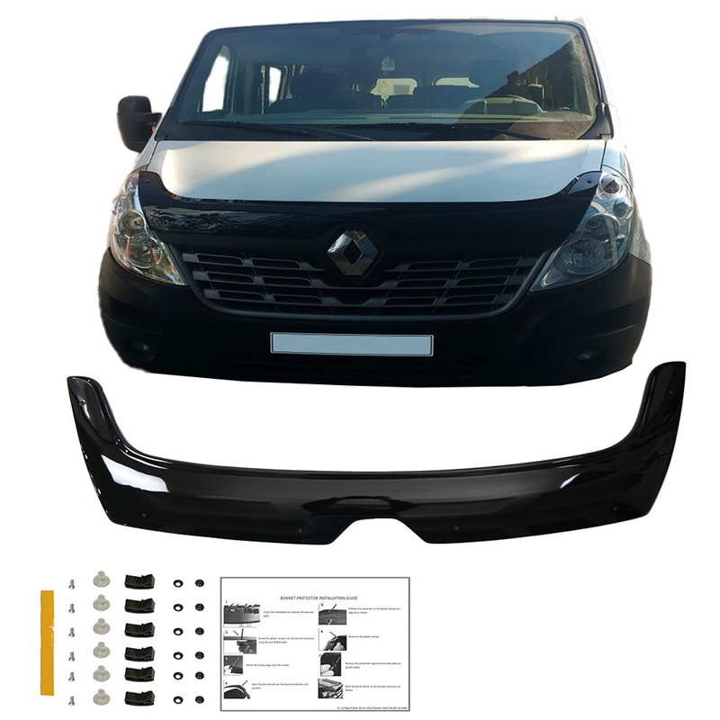 Motorkapbeschermer (steenslagcover)  Renault Master 3e Gen. Facelift 2014-2018 - Glanzend zwart