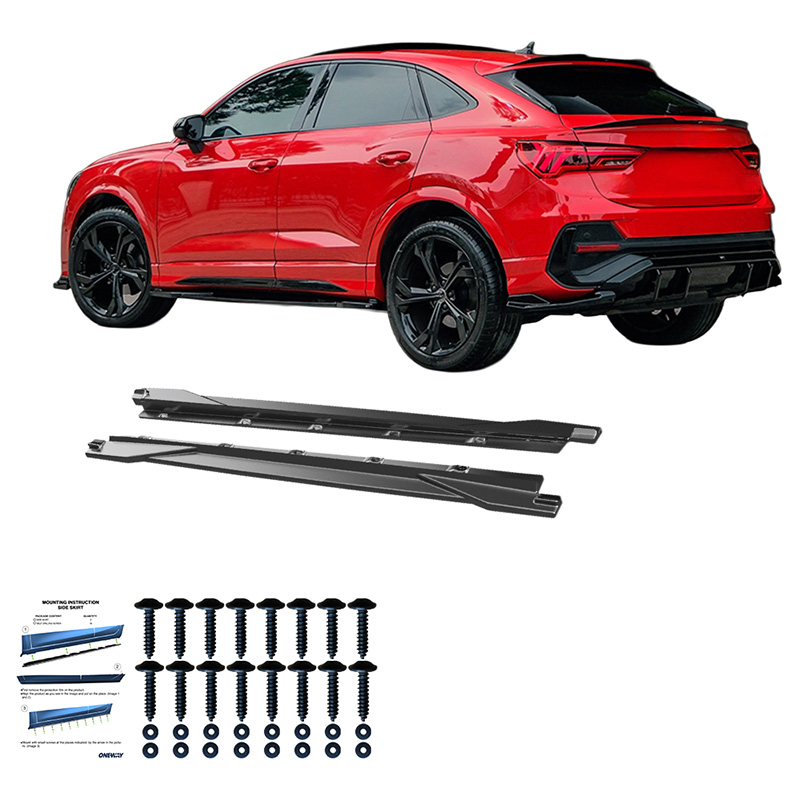 Oneway Set Sideskirts  Audi Q3 (F3B) S-Line & Q3 Sportback (F3N) S-Line 2019-2025 excl. RSQ3 - Glanzend zwart
