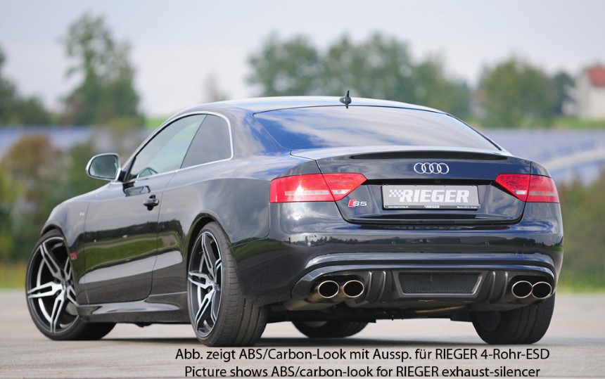 Diffuser Audi A5 s-line Rieger dubbele uitlaat links + rechts carbon-look