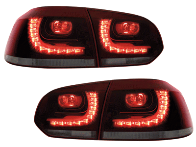 Taillights led VW Golf VI 10/08- R-look red/Smoke