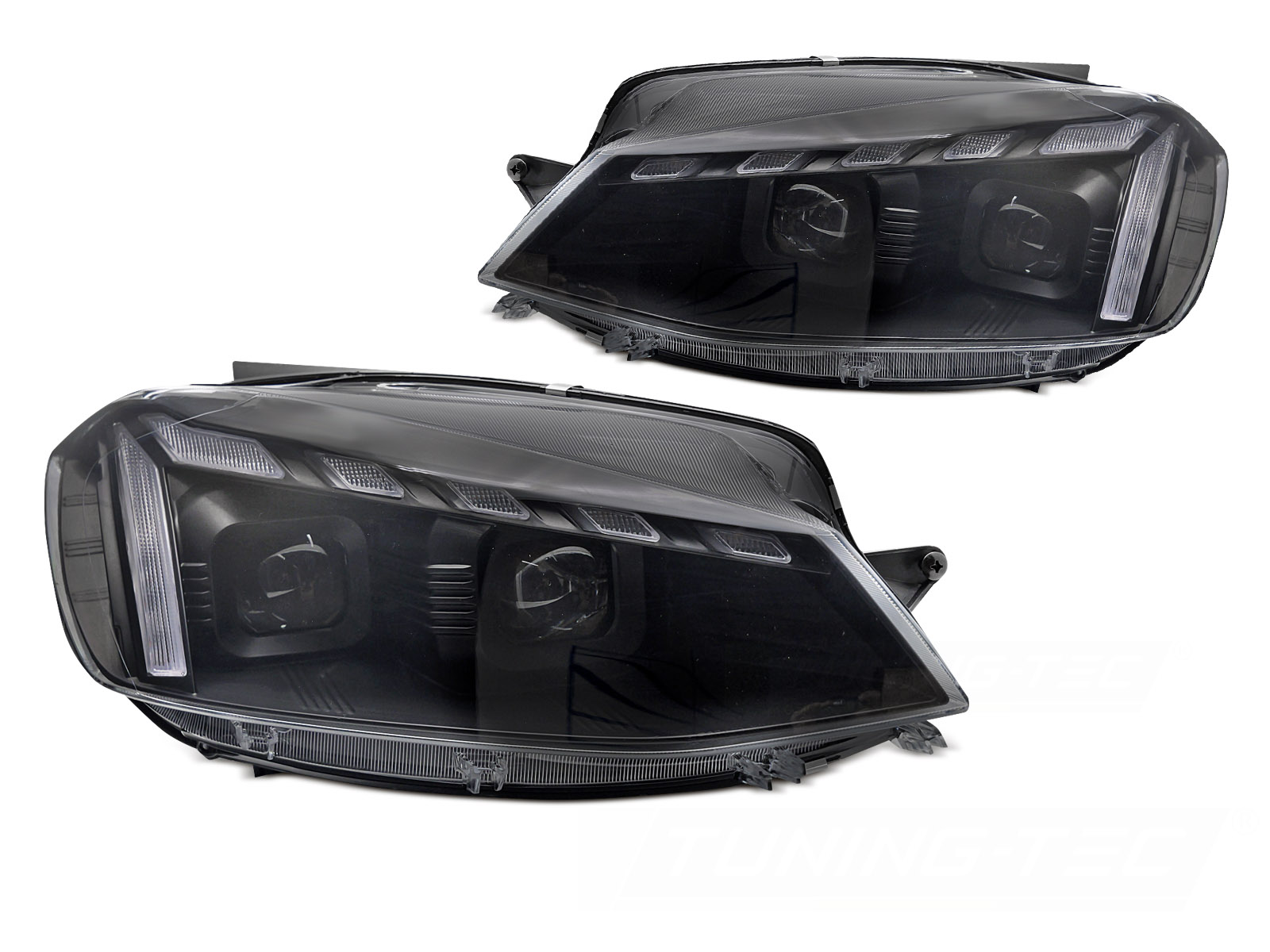 Headlights VW Golf VII with led DRL 12- black