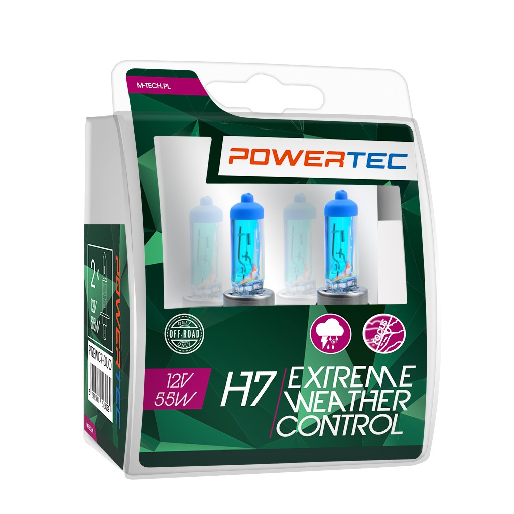 Mtech Powertec Extreme Weather Control H7 bulbs 12V DUO