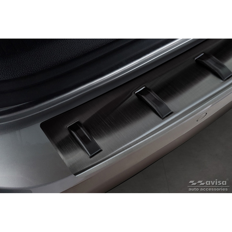Zwart RVS Achterbumperprotector  Volkswagen Golf VII Variant Facelift 2017-2019 (incl. R-Line) 'STRONG EDITION'
