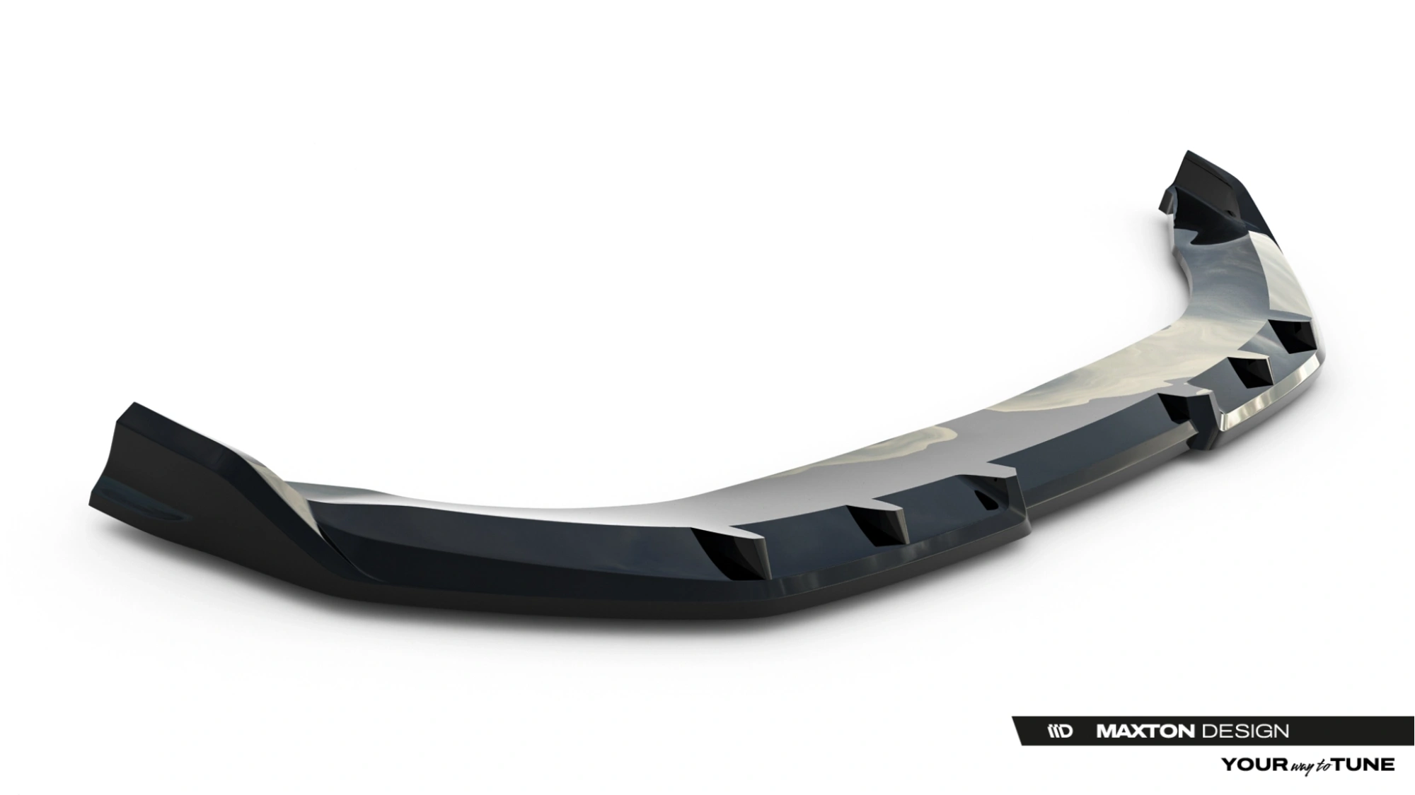 Voorspoiler Audi Q6 e-tron Standard / S-Line / SQ6 e-tron SUV & Sportback Mk1 (2023–heden) – Glans Zwart