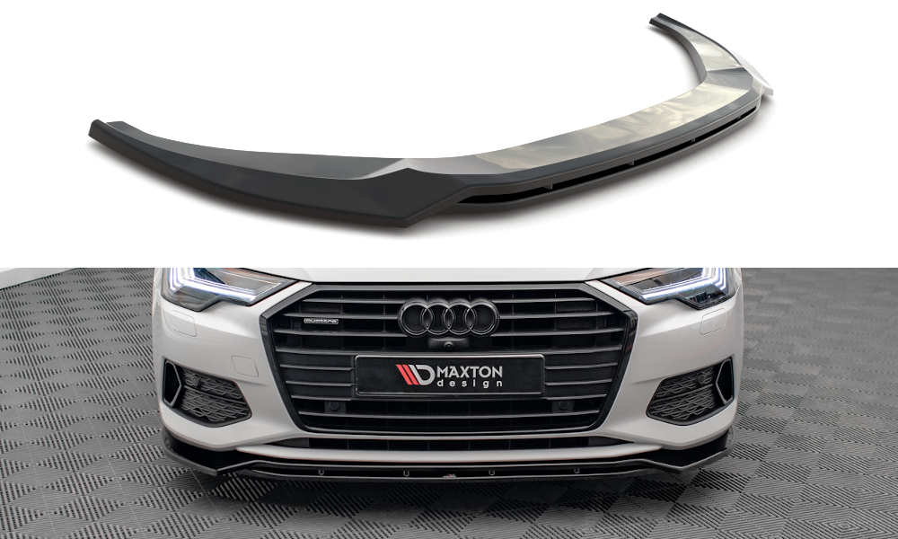 Voorspoiler V.3 Audi A6 C8 Maxton Glans Zwart