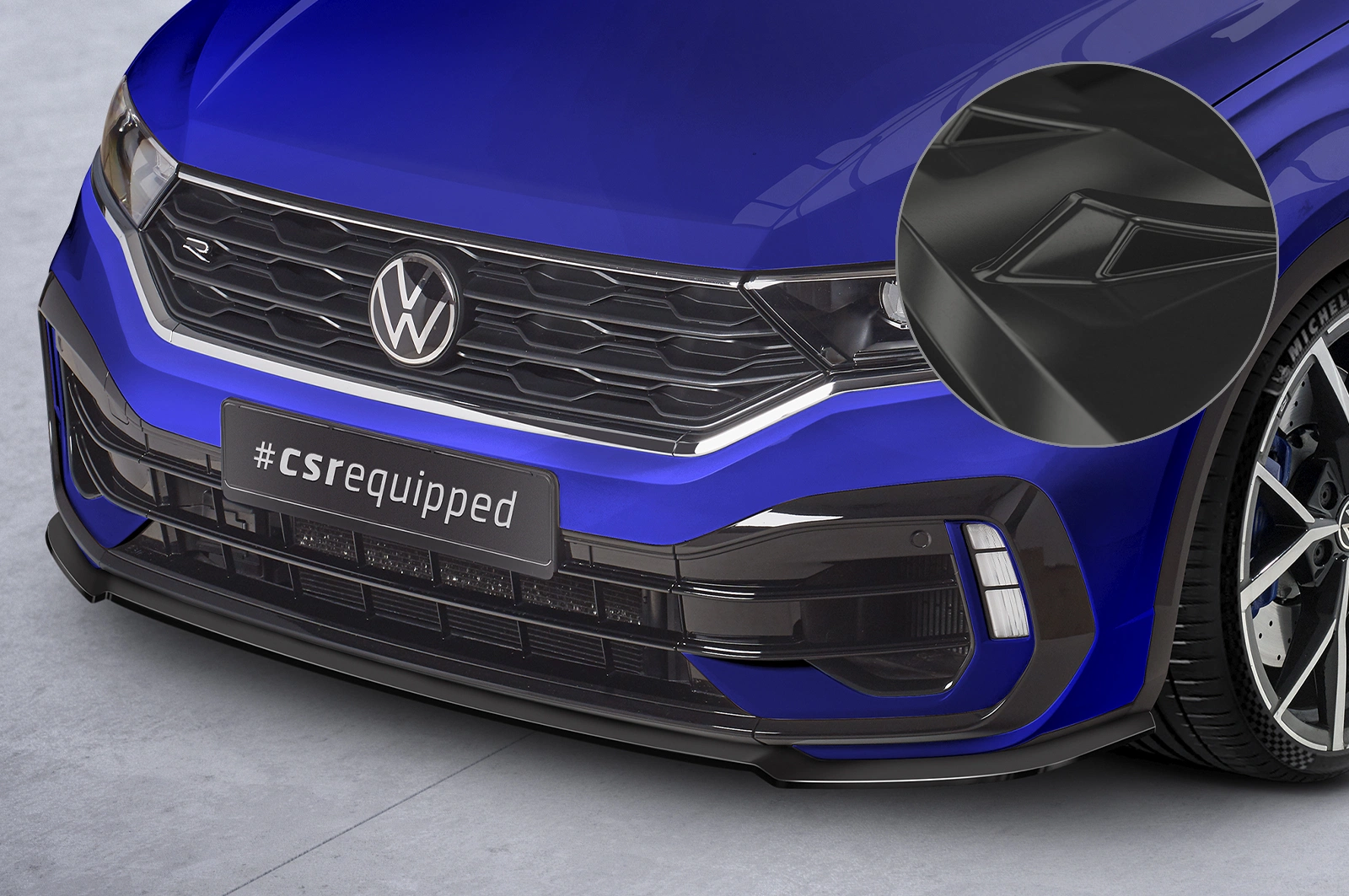 Voorspoiler VW T-Roc (A1) R Glans Zwart van CSR Automotive (2019-2021, Voor Facelift)