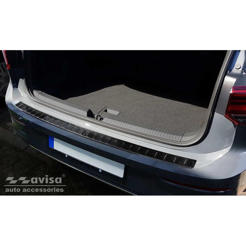 Echt 3D Carbon Achterbumperprotector  Volkswagen Golf VIII HB 5-deurs 2020-2024 & FL 2024- 'Ribs'