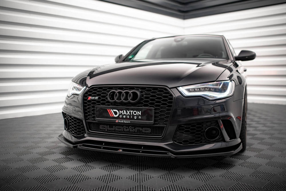 Voorspoiler voor Audi A6 C7 met RS6 Look Bumper Maxton Glans Zwart