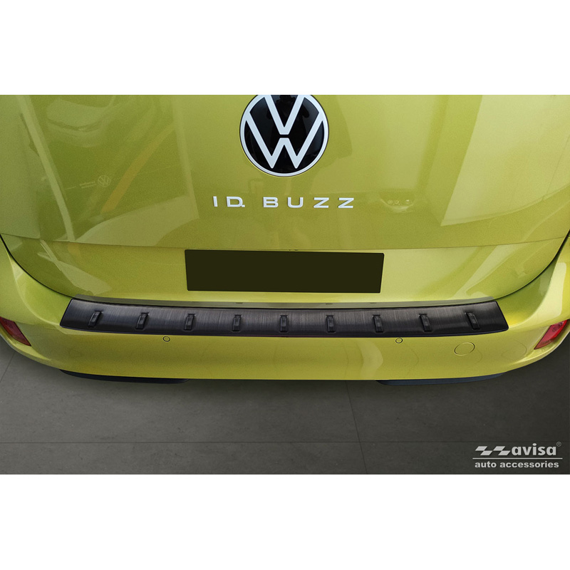 Zwart RVS Achterbumperprotector  Volkswagen ID.Buzz + Cargo 2022- 'STRONG EDITION'